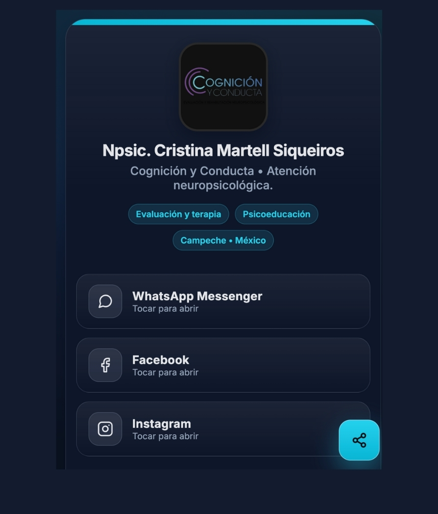 Ejemplo de tarjeta digital personalizada